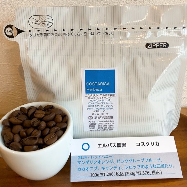 画像1: コスタリカ　エルバス農園（SL34・レッドハニー）　200g (1)